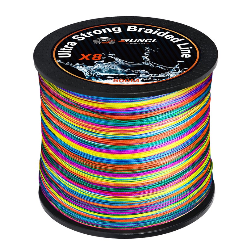 RUNCL Braided Fishing Line, 8 Strand Abrasion Resistant Fishing Line Braid, Super Durable, Smooth Casting, Zero Stretch, Smaller Diameter, Hi Vis, 328-1093 Yards, 12-100LB(55LB,546yds) - Image 1
